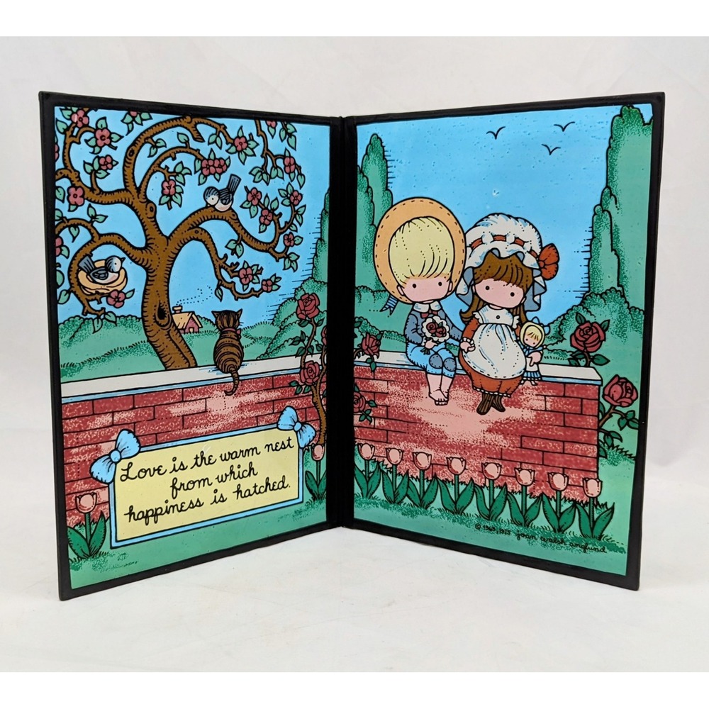 Vintage 1981 Joan Walsh Anglund Double Stained Glass Picture